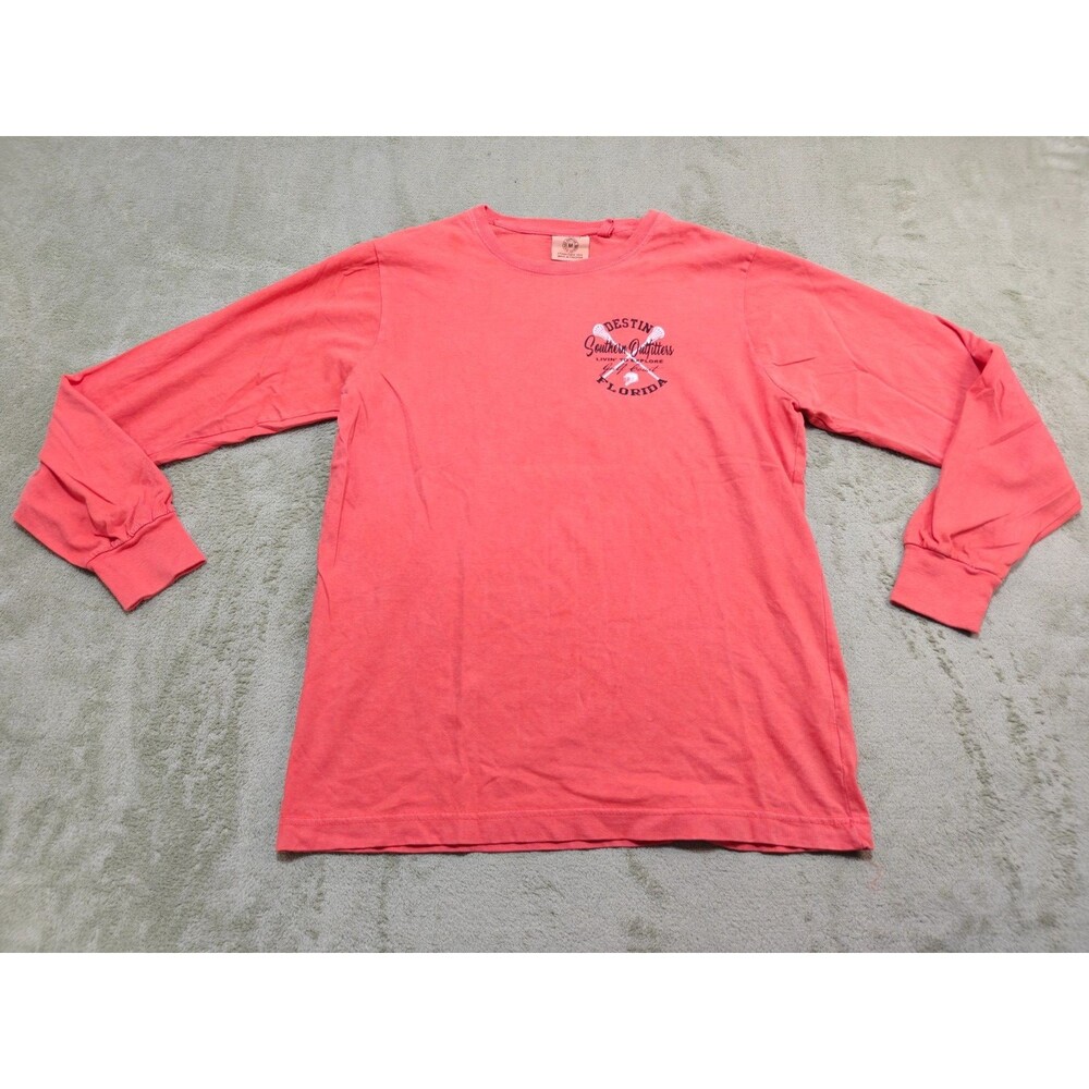 Alvins Island Destin Florida Southern Outfitters Mens M Long Sleeve Coral Shirt